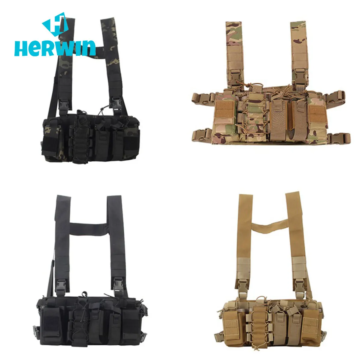 Hunting Clothes Tactical Magazine Pouch Holders Molle Radio Bags Vest Men Quick Release Bullet