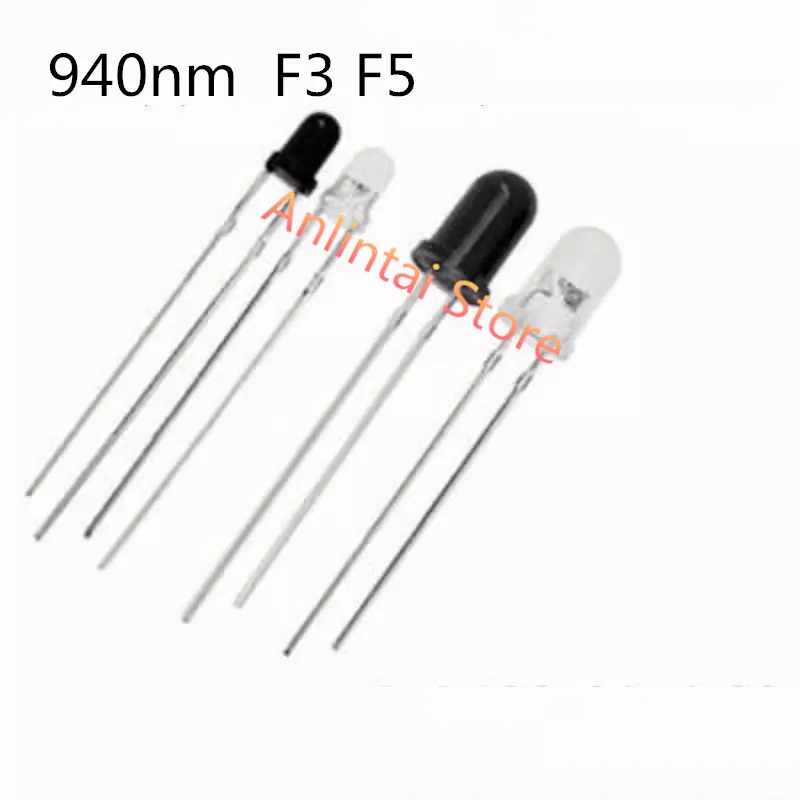 

10PCS 940nm F5(5MM) F3(3MM) Infrared Emitter+ IR Receiver Diodes Kit Infrared tube LED diode