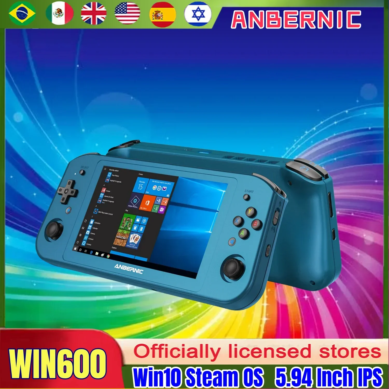 Anbernic Win600 Console Di Gioco Portatile Portatile 5.94 "16Gb 3200Mhz Pc Pocket Mini Laptop 3050E Ddr4 Con Sistema Operativo Win10 Steam