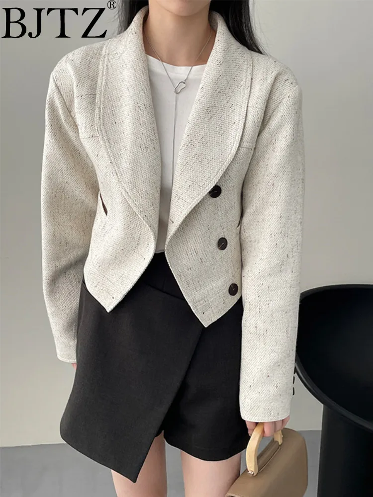 

BJTZ Temperament Office Lady Jacket For Women 2024 Spring Autumn New Fashion Short Versatile Blazers Coat Female Clothing HL471