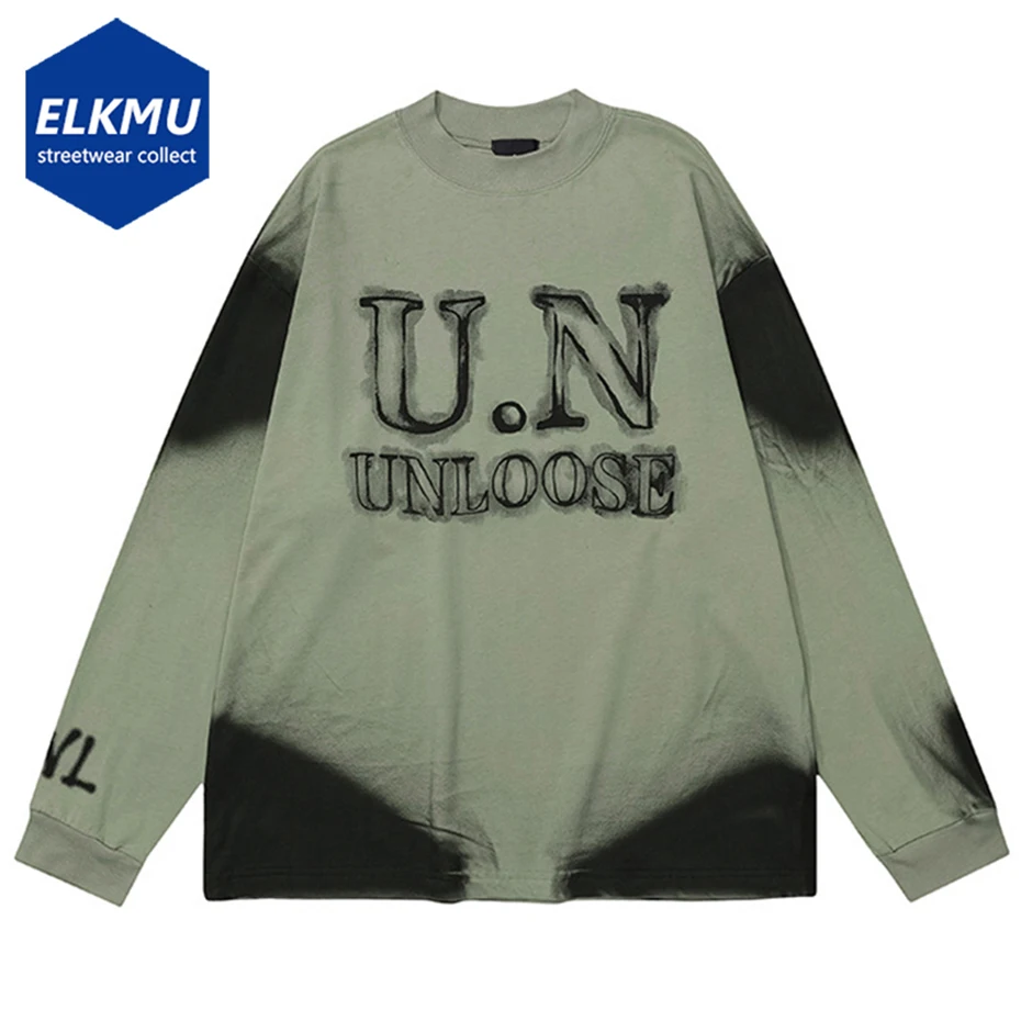 

Streetwear Hip Hop Long Sleeve T Shirt Men Harajuku Oversized Y2K T-shirts 2024 Man Vintage Casual Loose Tee Shirt
