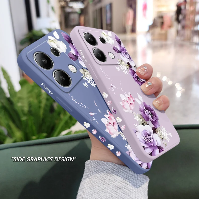 Elegant Peony Liquid Silicone Phone Case