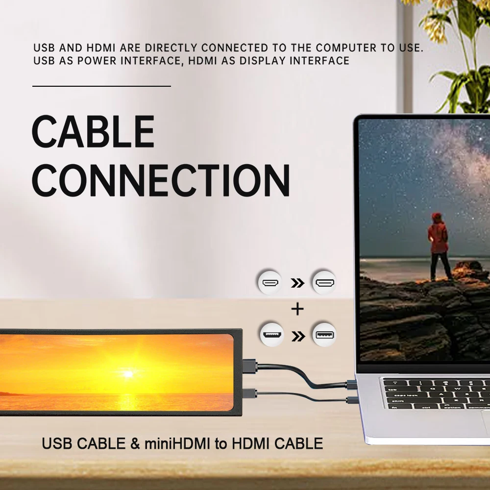 LESOWN  Ʈġ ũ LCD ̵  , 11.3 8.8, 7.9 ġ, 440x1920 IPS, HDMI Ȯ ,   ǻͿ