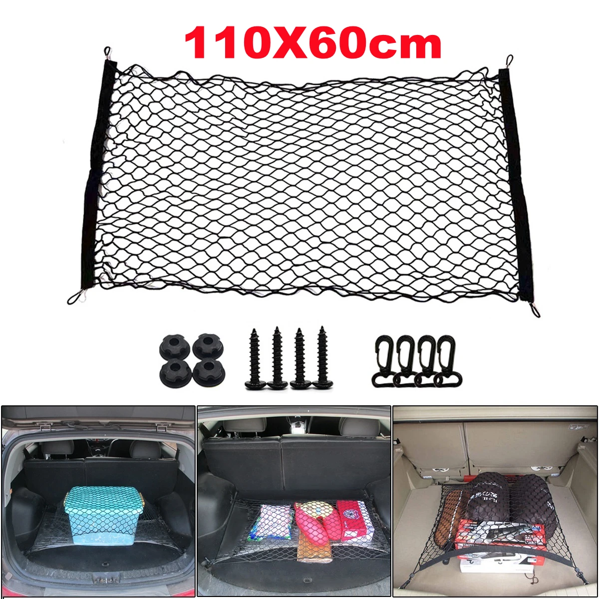 Kaufe Universal Auto Auto Trunk Cargo Lagerung Organizer Net Bag Mesh Gepäck  Halter