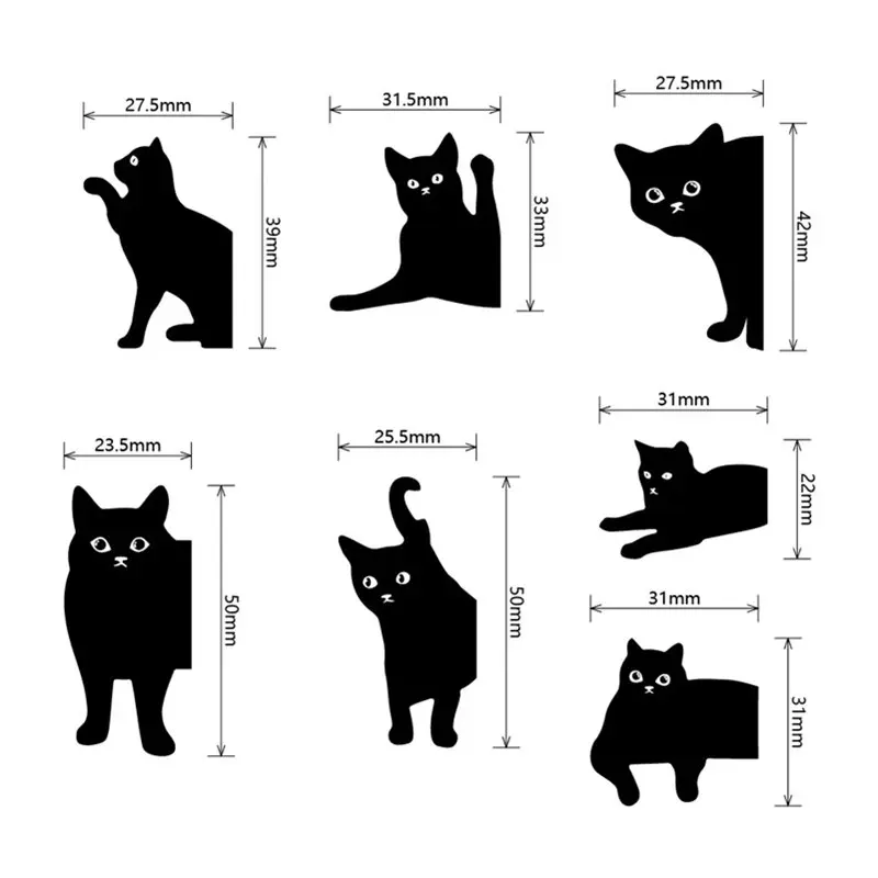 6 * Marque Page - Chat Noir Marque Page Magnétique -Envoyer À Les
