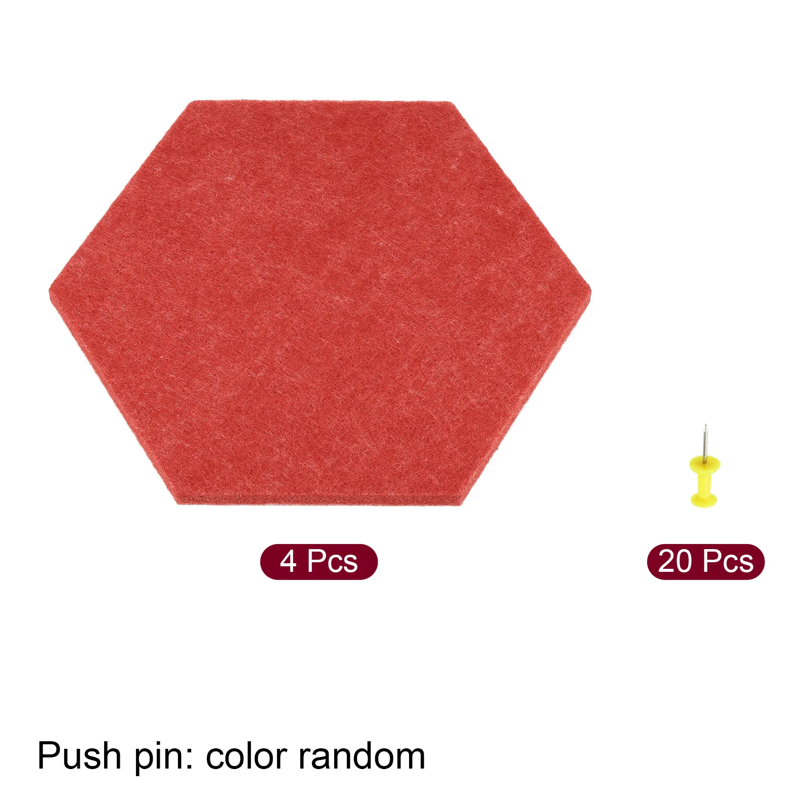 4Pcs Hexagon Felt Pin Board Self-adhesive Memo Board Notice Wall Decorative Tiles Wall Bulletin Pin with Push Pins