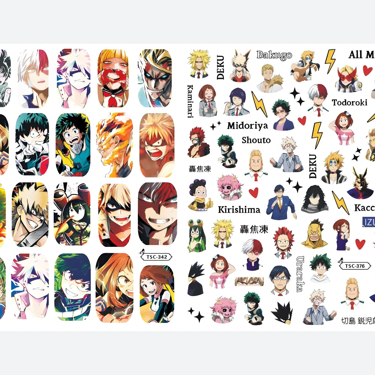 TSC-168 My Hero Academia,deku,Midoriya Izuku,みどりや, Anime 3d Nail Art Stickers Nail Stickers