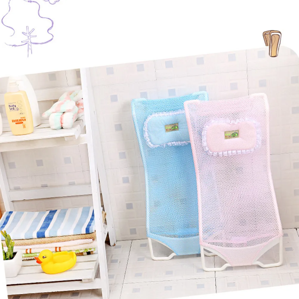 Rete di Supporto per Sedile da Bagno per Neonati Rosa, Tessuto a Rete Traspirante, Comoda per il Bambino Durante il Bagnetto - immagine 2