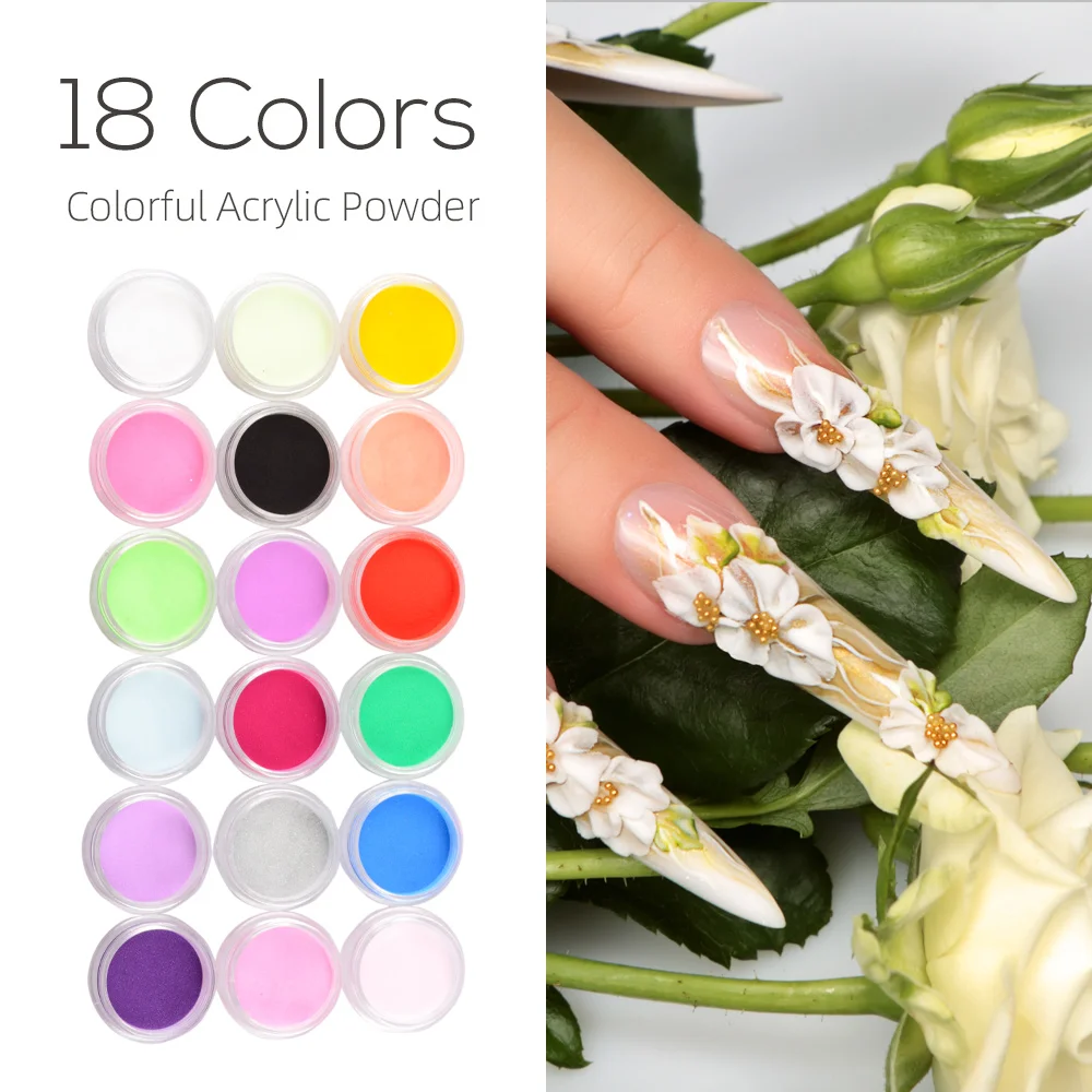 Acrylic Nail Kit Acrylic Powder Nail Liquid with Nail Dryer Lamp All for Nail Extension Quick Builder Acrylic Glitter Powder Kit 5