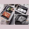 Embossed Honeycomb Flying Rain Waterfall Sink Handmade Kitchen 304 Stainless Steel Large Single Slot Vegetable Wash Basin Sink 6