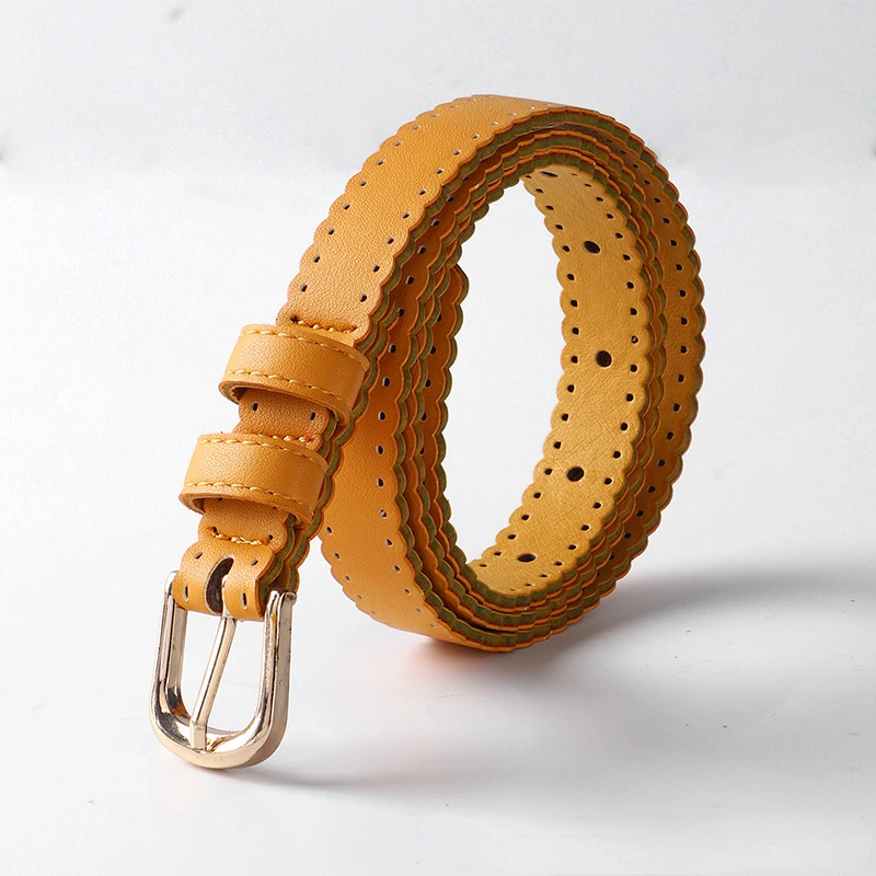 

Летний винтажный полый ремень Wisp для студентов простой и Универсальный декоративный джинсовый нишевой тонкий ремень с волнистыми краями для женщин