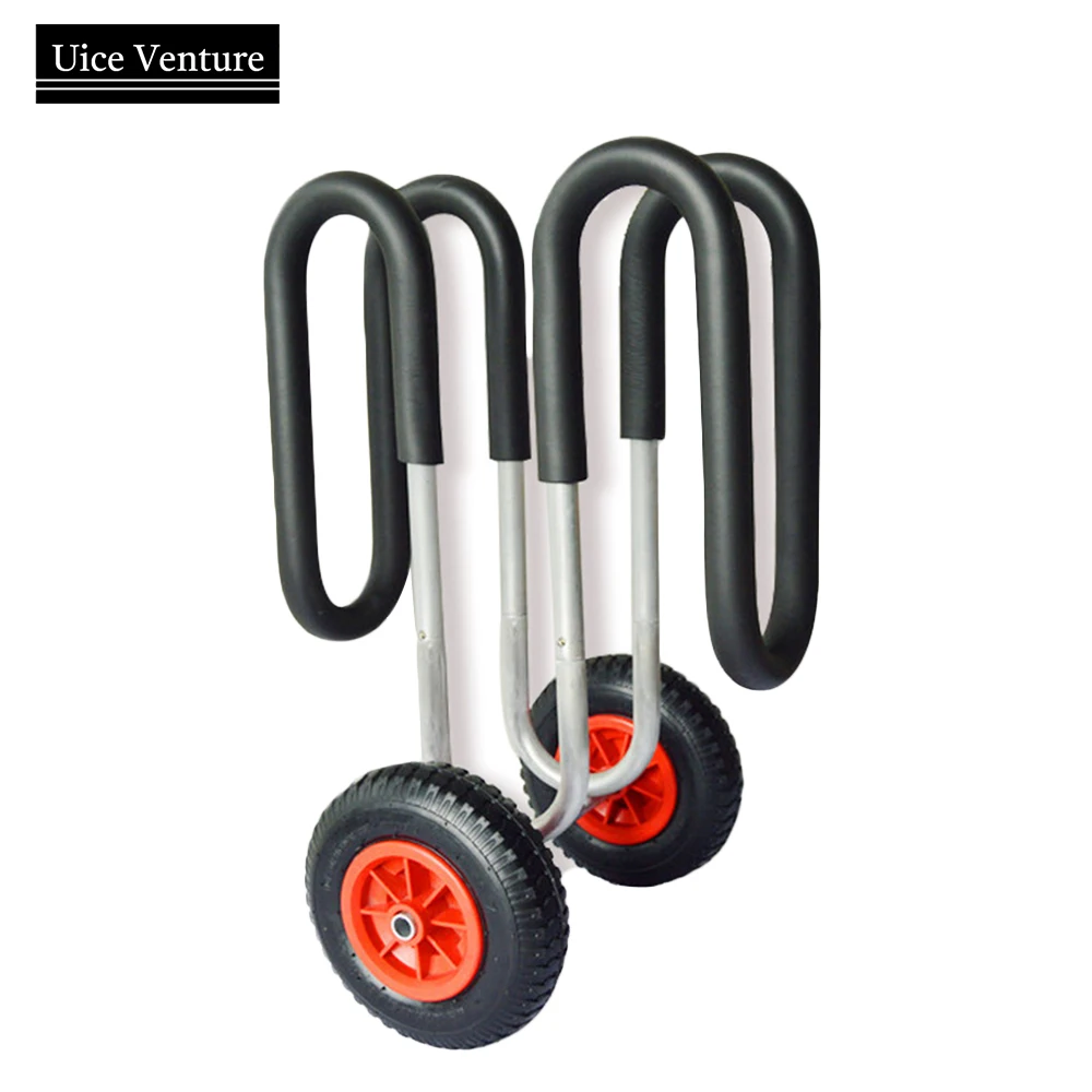 

Portable Folding Trolley Energy-saving Kayak Carrier Cart with Removable Wheels and Aluminum Rubber Universal Canoe Hand Cart