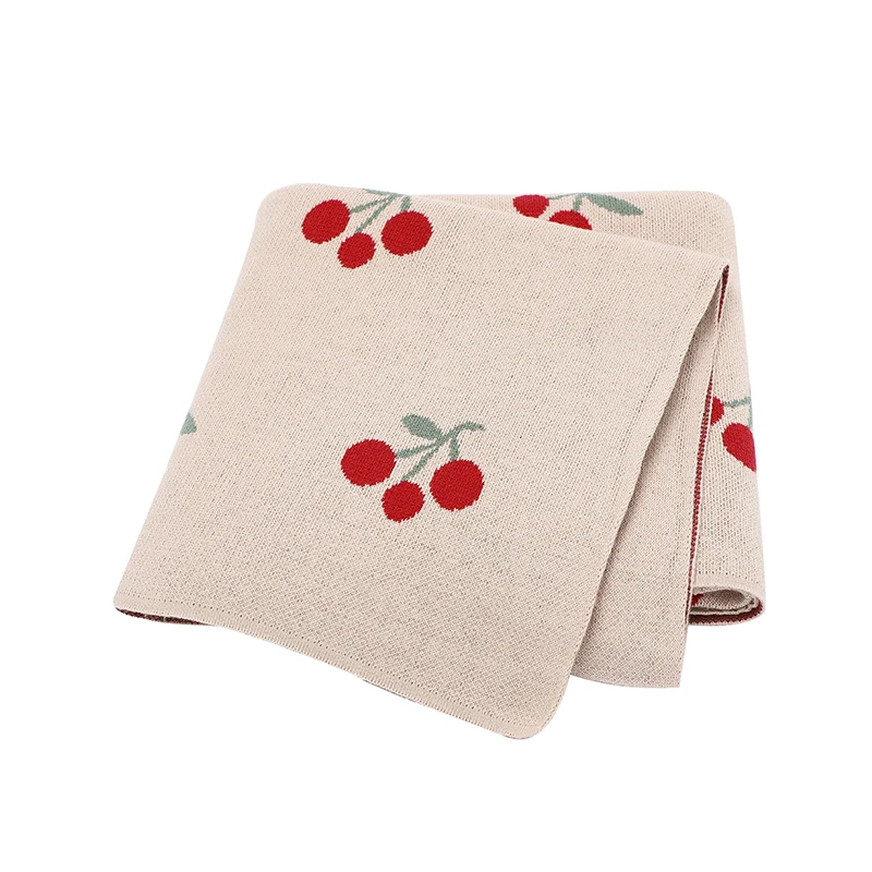 Cute Cherry Print Infant Throws Shawls Skin-friendly Muslin Baby Boys & Girls Swaddle Blankets 0-24 Months Baby Security Blanket cotton muslin blanket cotton blanket swaddle blanket cotton swaddle