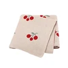 Cute Cherry Print Infant Throws Shawls Skin-friendly Muslin Baby Boys & Girls Swaddle Blankets 0-24 Months Baby Security Blanket 1