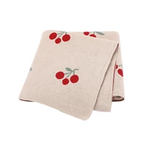Cute Cherry Print Infant Throws Shawls Skin-friendly Muslin Baby Boys & Girls Swaddle Blankets 0-24 Months Baby Security Blanket 1