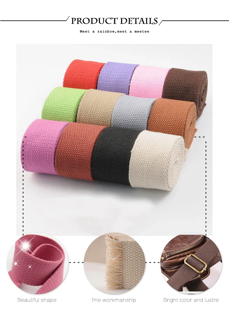 8 Meter 20–50 mm 2 mm dickes Baumwoll-Gurtband, Leinwand-Gurtband zum Nähen von Kleidung, Gürteln, DIY-Taschen, Riemen, Band-Zubehör – Detail 6