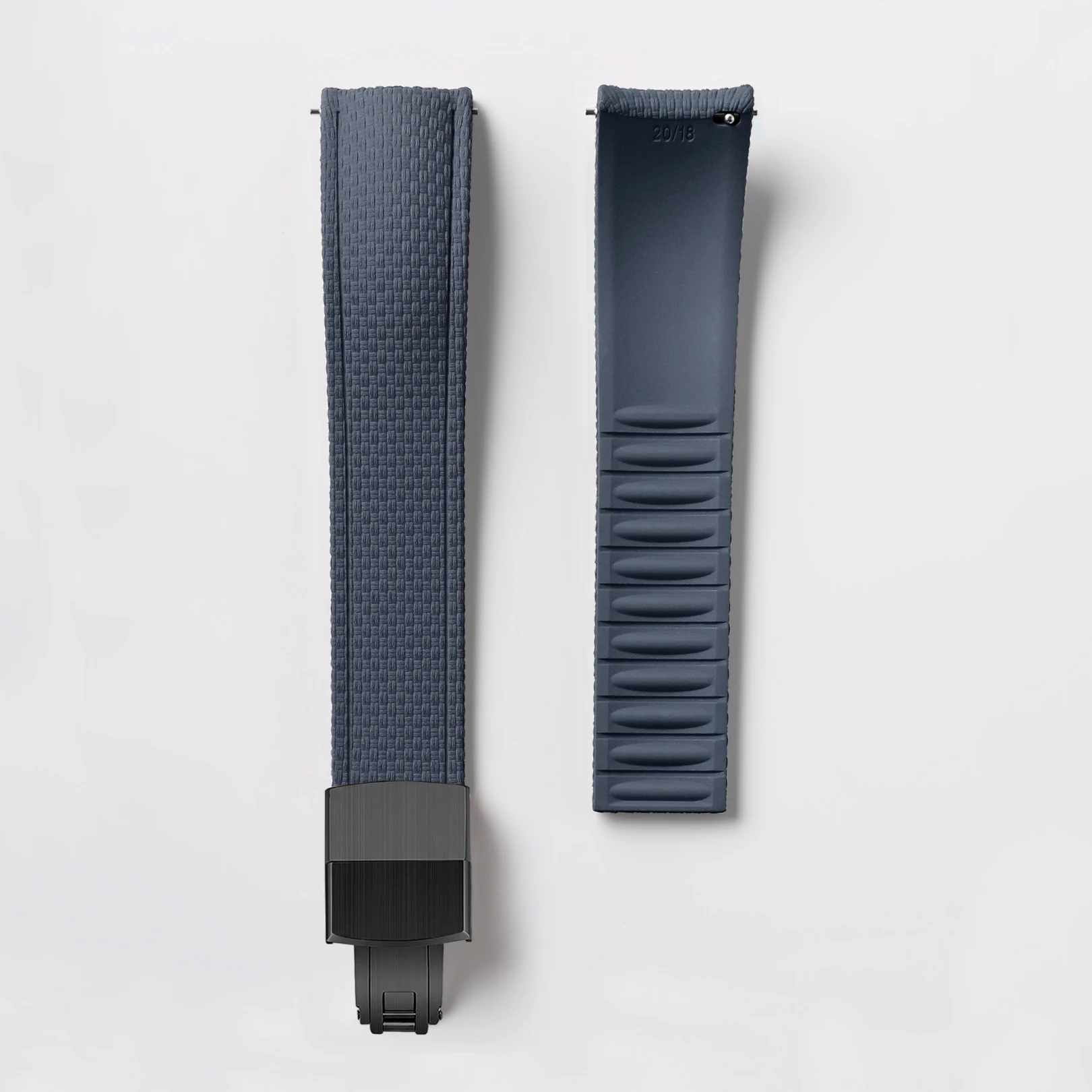 Universal Fluoro Rubber Quick Release Watch Band - Customizable Cut-to-Size Strap