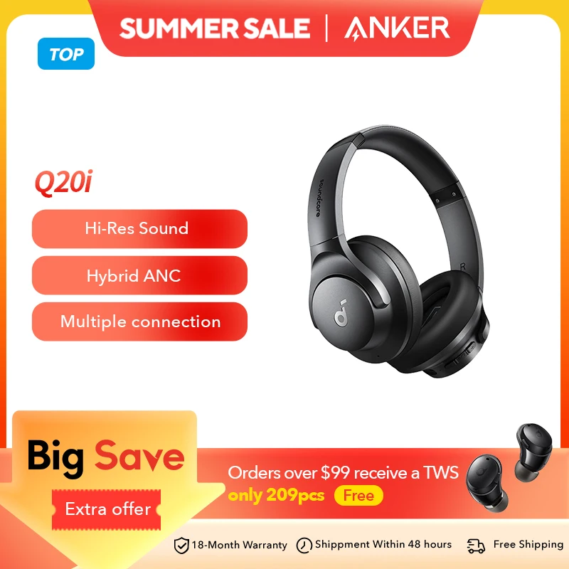 soundcore by Anker Q20i Hybrid Active Noise Cancelling Headphones