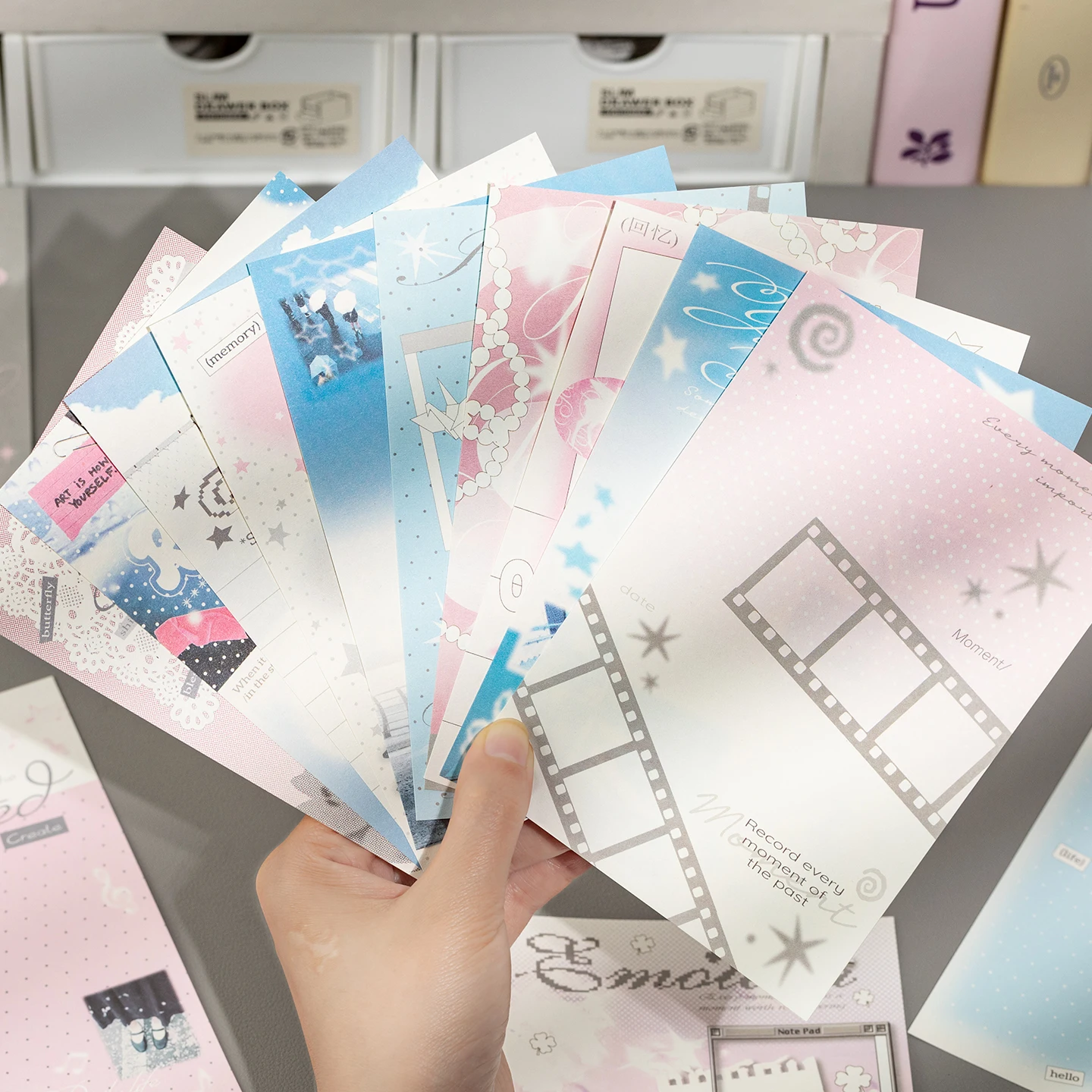 30/60 Sheets INS Scrapbooking Paper Aesthetic Decorate Planner Background Junk Journal School Stationery Supplies Material Book - 4