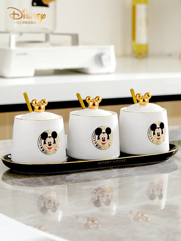 Disney Anime Mickey Mouse Cartoon Cute Ceramic Seasoning Pot