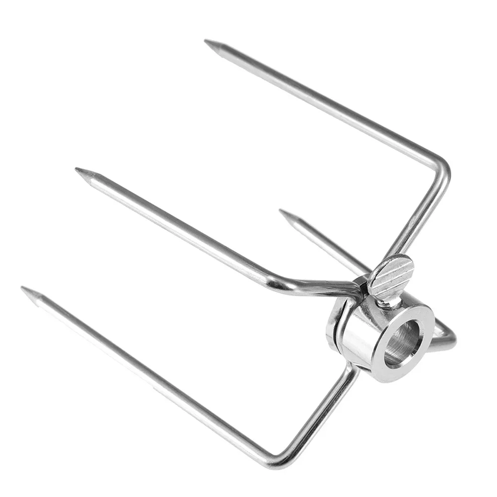 Picnic Charcoal BBQ Fork barbecue skewers barbecue tools 10cm 4 ed Grilled Beef Kebab Skewer Chicken Drumstick Turkey Barbecue Roast Accessories 2Pcs