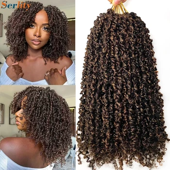 12 Inch Yanky Twist Crochet Hair Extensions 1BH30 Pre-twisted Passion Twist Crochet Hair 30 Strands/PCS Synthetic Braiding Hair 1