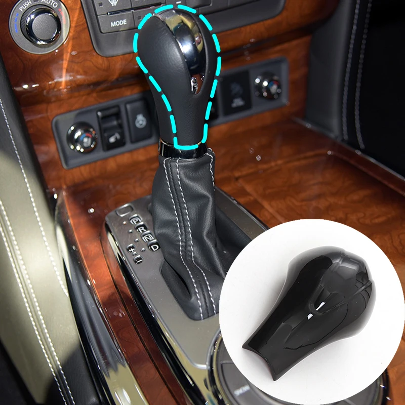 

For Infiniti QX80 Nissan Patrol 2013-2017 ABS Piano Black Car Gear Head Cover Decorative Sticker Car Interior Accessories