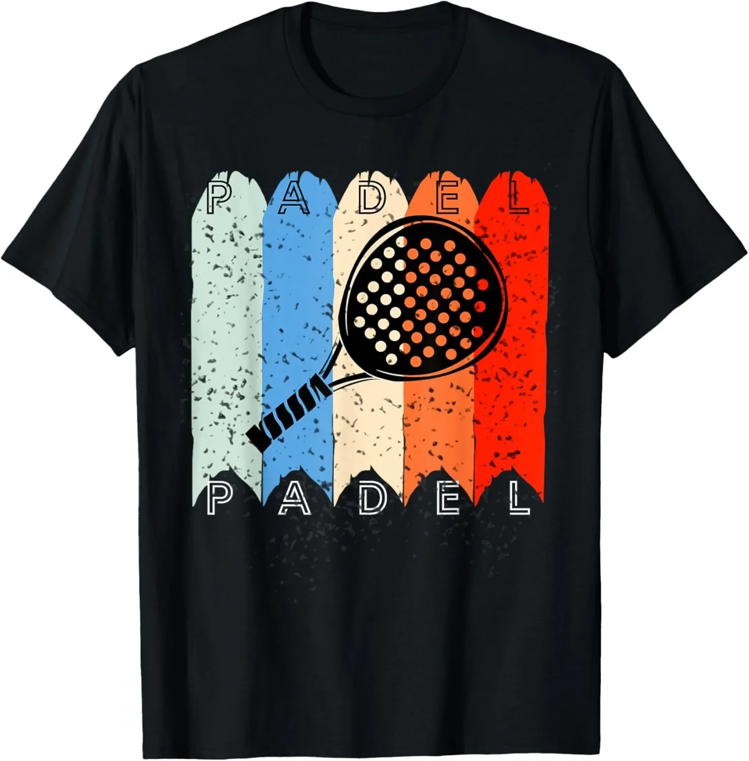 Vintage T Shirt Padel Paddle Tennis Racquet Ball Vintage Colors T-Shirt Casual Sports Street Couple Clothes Streetwear Mens T Shirts