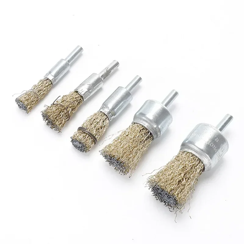 2pcs Brass Wire Wheel Brush 10/12/16/20/25/30mm Copper Polishing Cleaning Grinding Head Rotary Tool For Drill Metal Rust Removal 3