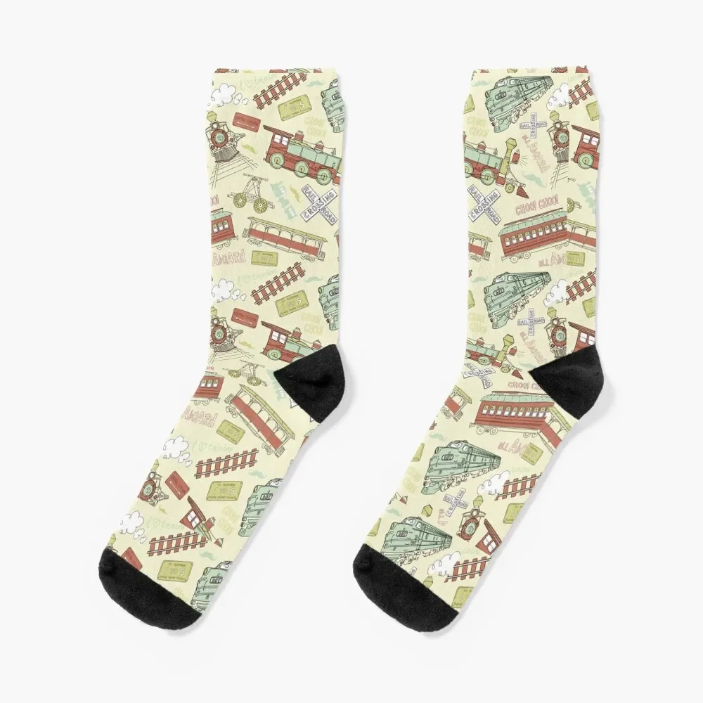 

Retro Railroad Trains Socks Run Wholesale halloween loose Men's Socks Women's