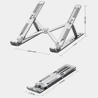 Support pliable Portable en métal pour ordinateur Portable, Support réglable en aluminium pour Macbook Pro Air, Base de tablette pour ordinateur de bureau 4