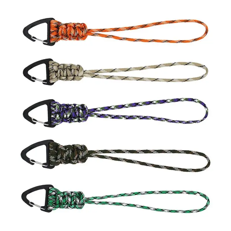 Paracord Lanyard For Keys Paracord Carabiner Keychain Quick Release Triangle Buckle Lock Clip Hook Strap Clasp For Outdoor