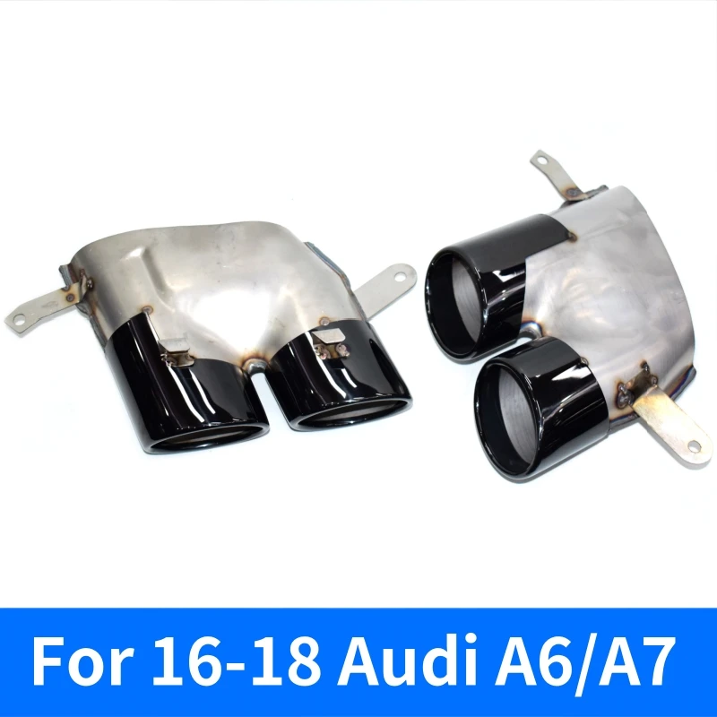 Exhaust pipe modification four-outlet tailpipe stainless steel tip muffler nozzle For 16 17 18 Audi A6 A7 S6 S7 model
