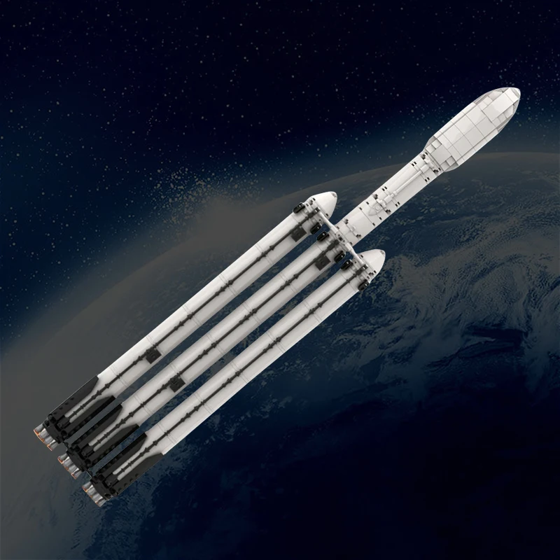 Moc Falcon Heavy Carrier Saturn V Scale Spacex Spaceship Building Blocks Kit Idea Assemblare Rocket Model Giocattolo Per Bambini Regalo