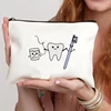 Tooth and Dentist Graphic pattern  Makeup Storage Bags Portable Travel Snack Bag Pencil Case For Child Women's Bag Cosmetics 3