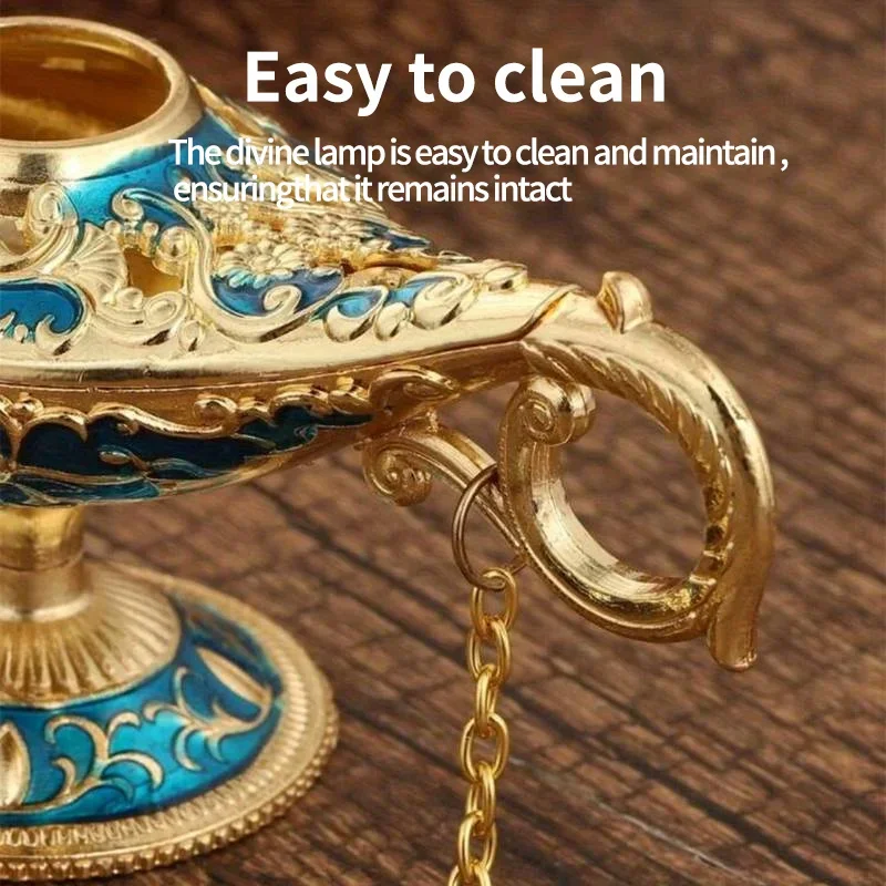 Large/small size Genie Magic Lamp Aladdin European Ornament Vintage Home Russian Ing Lamp Metal Decoration Crafts Home Decora