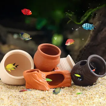 Ceramica acquario decorazione gamberetti pesce portello nascondere riparo ceramica paesaggistica casa pesce Spawn vaso di argilla accessori per acquari