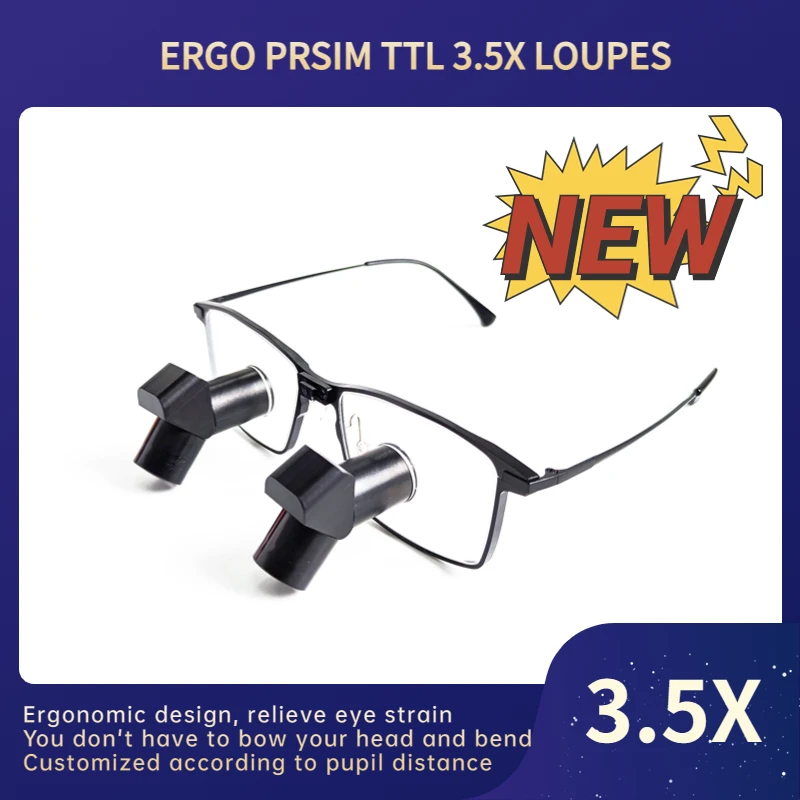 Burite New TTL3.5X Ergonomic Design 3.5X Ergo Prism Loupes Dental ENT