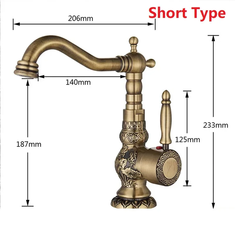 Antique Brass or ORB Basin Sink Faucet Hot Cold Mixer Crane Tap Single Handle Deck Mount Bathroom Brass Rotation Faucets basin faucet,bathroom faucet