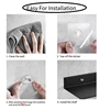 ABWP-2X Floating Wall Shelf Black For Kitchen Bathroom Storage Rack Mirror Metal Shower Corner Shelves Organizer B 4