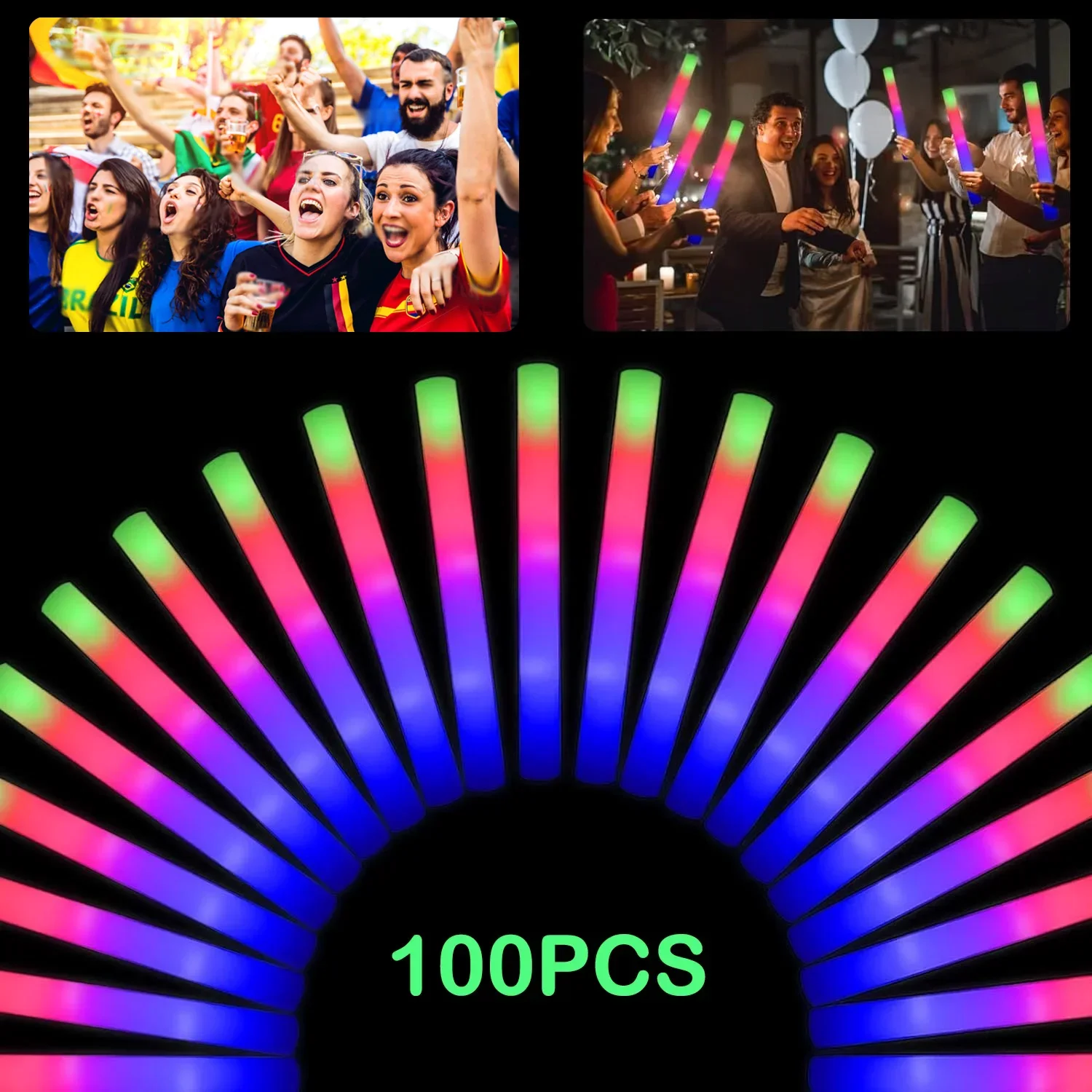 15/30 Bâtons Lumineux LED En Mousse Pour Soirée, Mariage, Anniversaire
