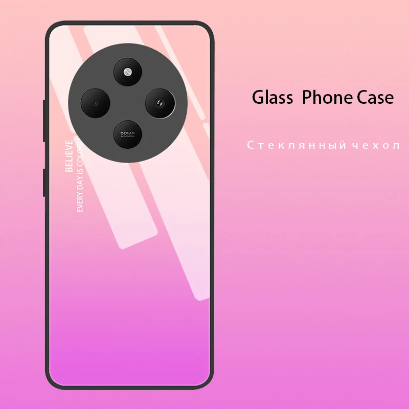 Durable Tempered Glass Phone Case with Hard Back Bumper