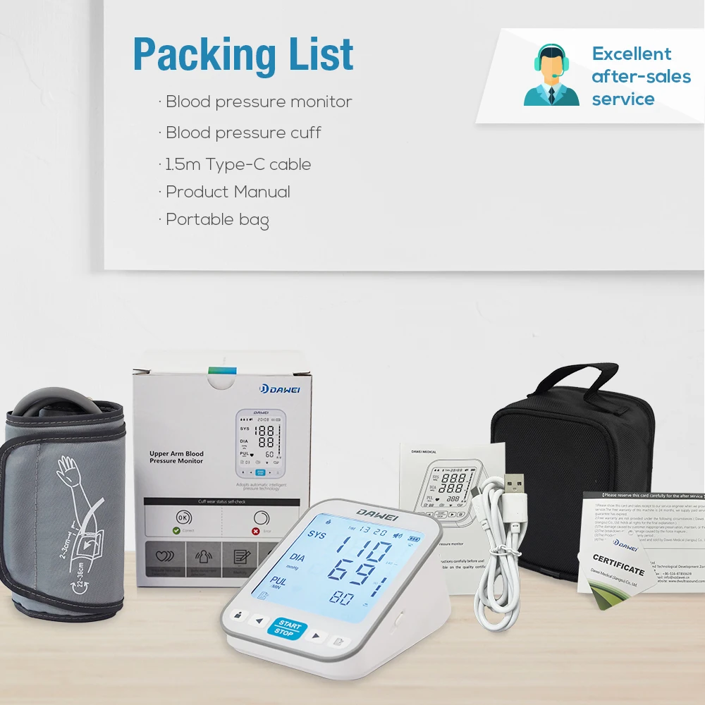 Digital Blood Pressure Monitor 4.8-inch LCD Auto Fast Measurement Voice Broadcast Detection Assistance blood pressure monitor blood pressure meter