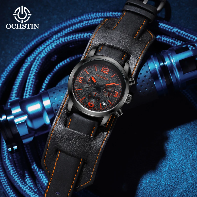 Ochstin's New Craftsmanship Series 2024 Simple and Comfortable Wind Multi functional Quartz Movement Men's Quartz Watch