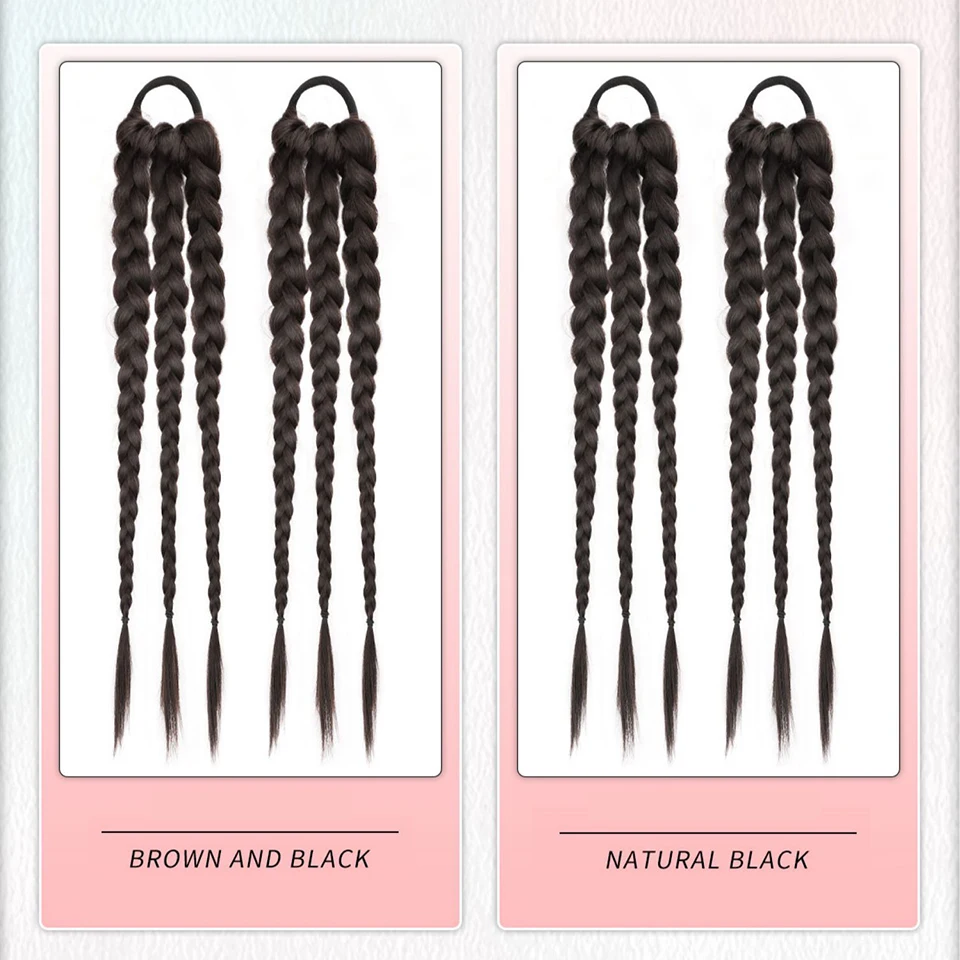 Synthetic Hair Extensions Long Twist Braid Ponytail for Women