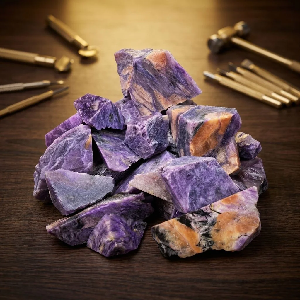 Spécimen minéral brut de pierre brute de charoite