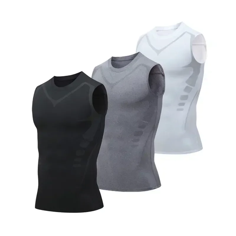 Ionic Shirts Comfortable Cycling Breathable Fast Dry Shaping New Control Top Vest Tummy Sleeveless Fitness
