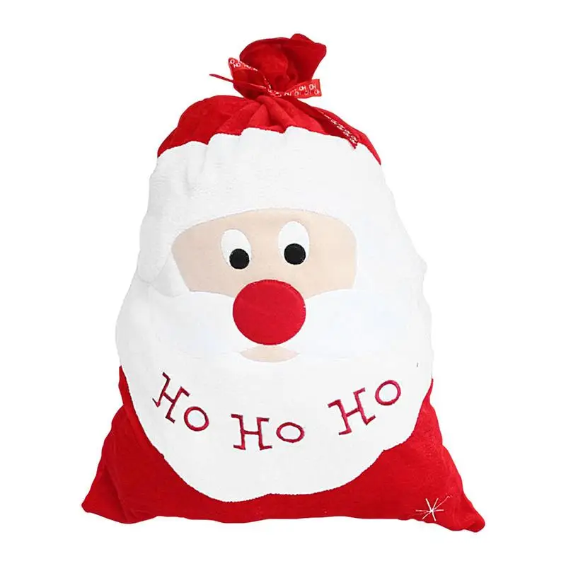 

Подарочная сумка с Санта-Клаусом, золотые бархатные мешки с вышивкой, подарочные пакеты на шнурке, Рождественское украшение для праздника, вечеринки, сувениры