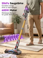 Aspirateur sans fil Tdyon Nova 680W 70000PA, autonomie de 75 minutes, batterie amovible, autoportant, recharge mural 2