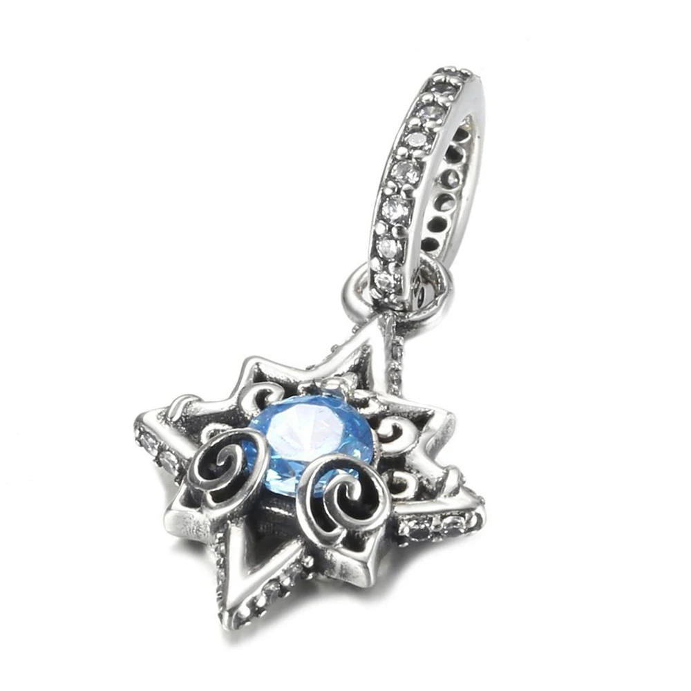 

Настоящий браслет из серебра 925 пробы с синими бусинами Золушки соответствует Pandora женский браслет ожерелье подарок DIY ювелирные изделия